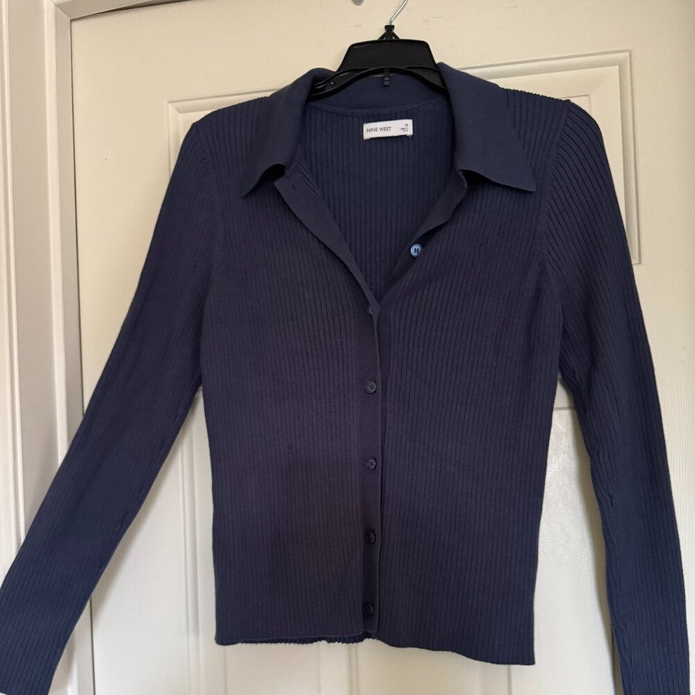 Fully button up ribbed sweater